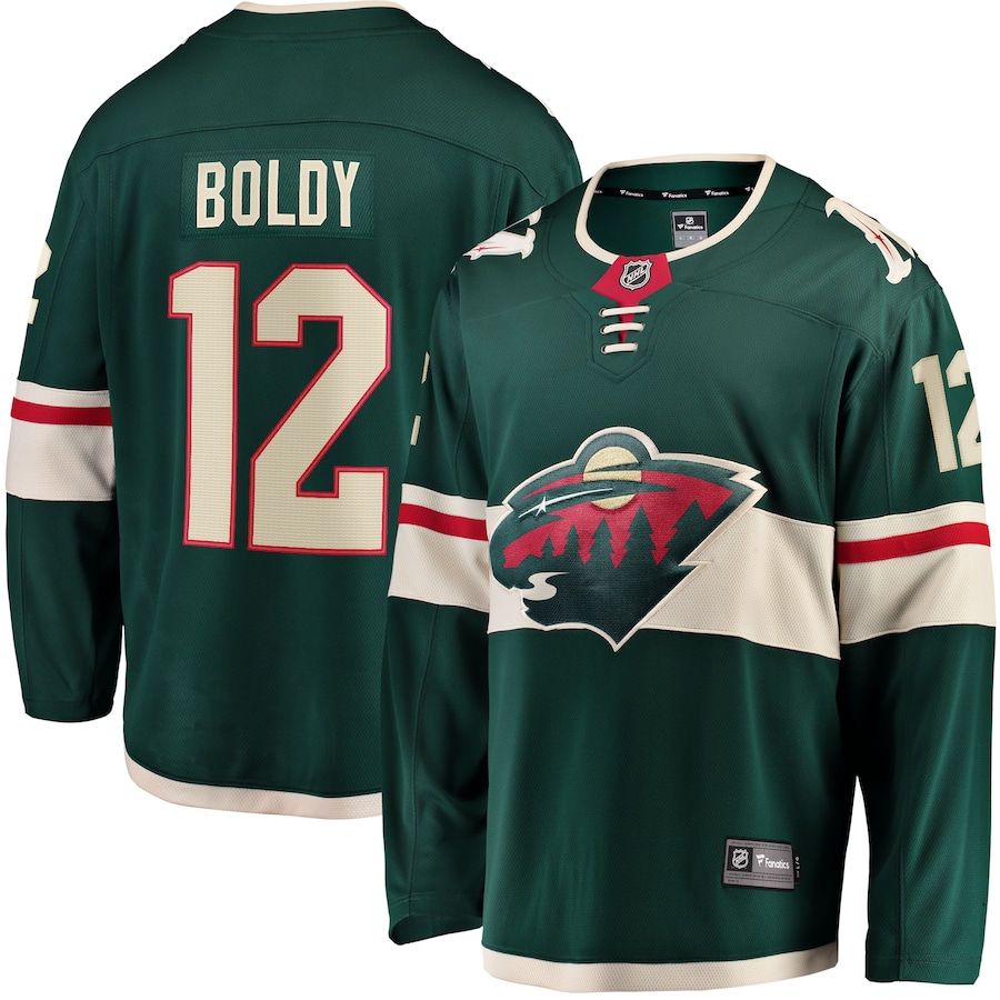 Men's Minnesota Wild Matthew Boldy Fanatics Green Home Breakaway Player Jersey - ujerseystore