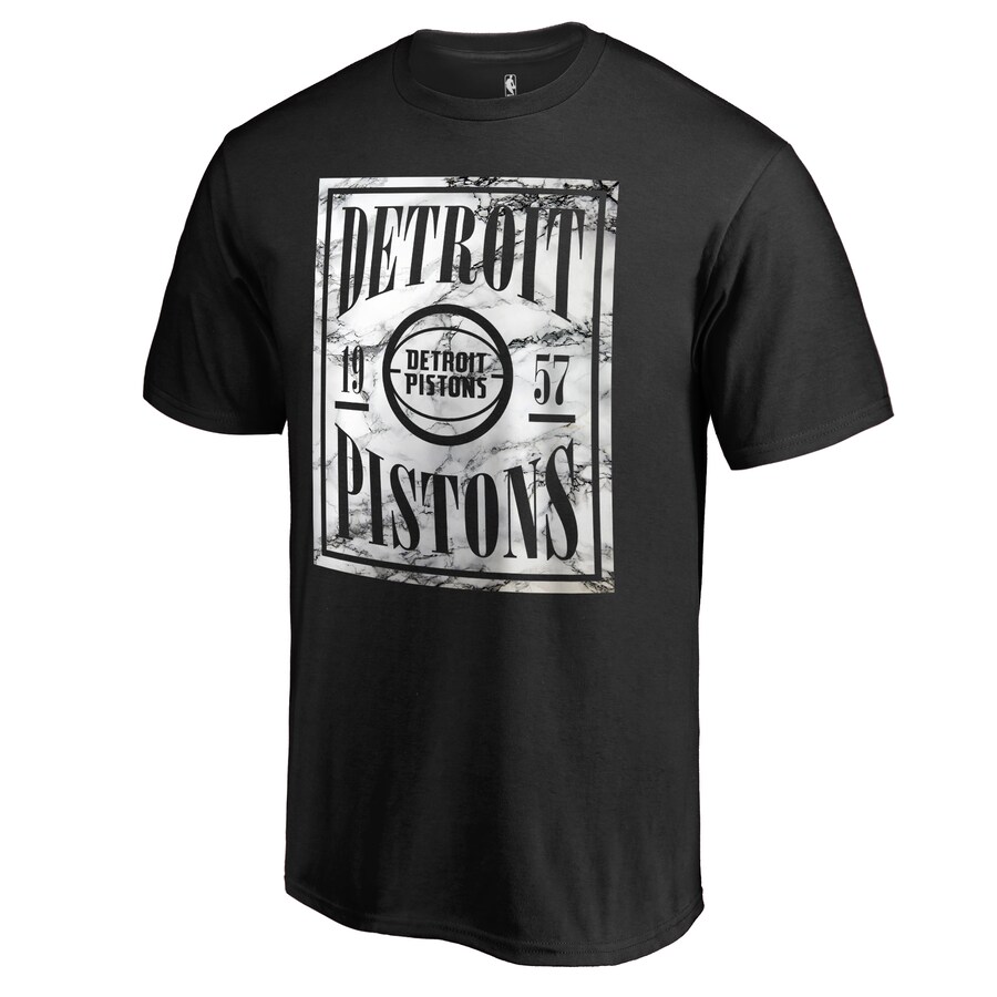 Men's Detroit Pistons Black Court Vision T-Shirt - ujerseystore