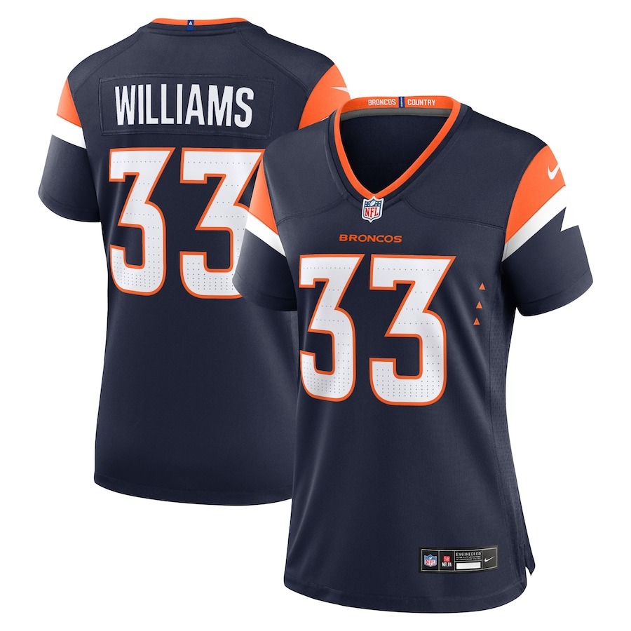 Women's Denver Broncos Javonte Williams Nike Navy Alternate Game Jersey - ujerseystore