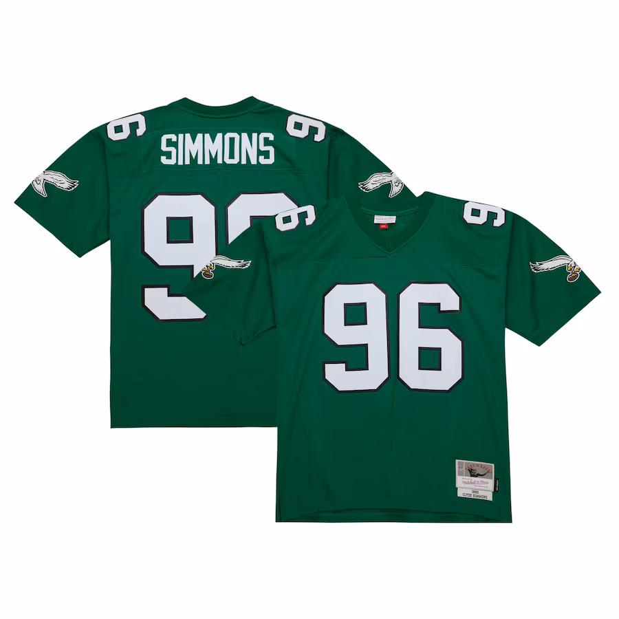 Men's Philadelphia Eagles Clyde Simmons Mitchell & Ness Kelly Green Legacy Replica Jersey - ujerseystore