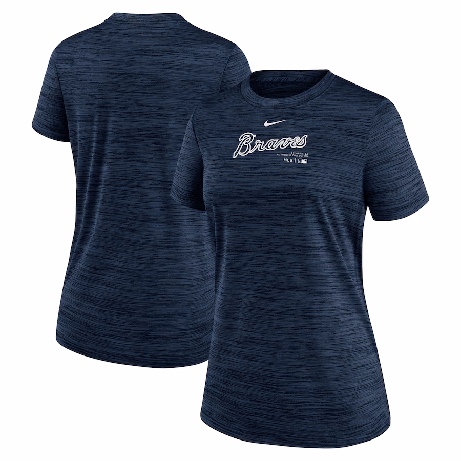 Women's Atlanta Braves Nike Navy Authentic Collection Velocity Performance T-Shirt - ujerseystore