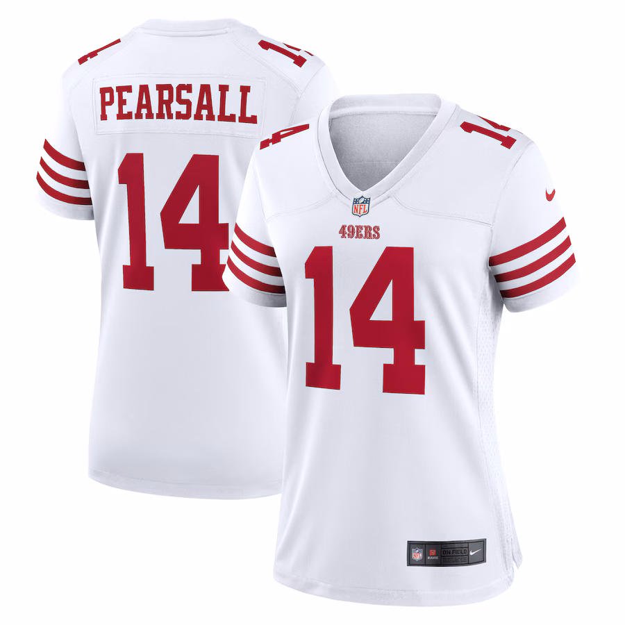 Women's San Francisco 49ers Ricky Pearsall Nike  White White Game Jersey - ujerseystore
