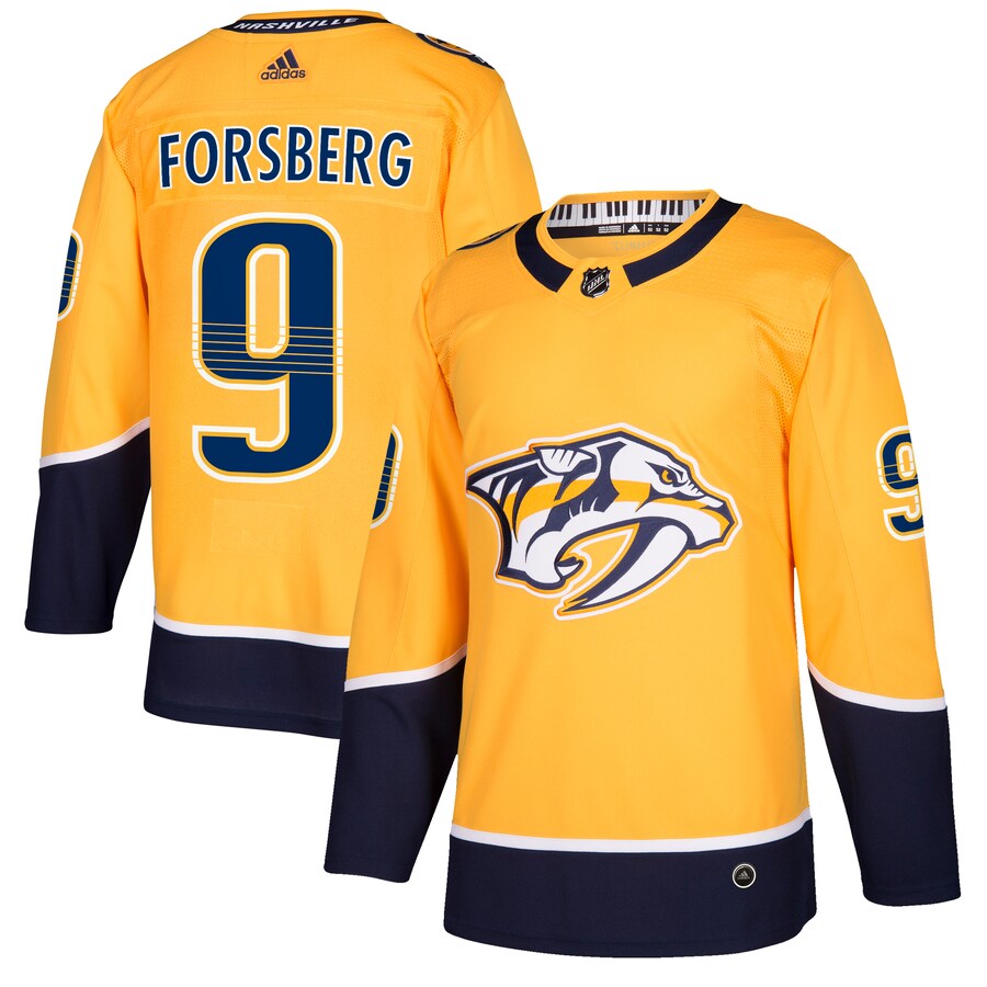 Men's Nashville Predators Filip Forsberg adidas Gold Authentic Player Jersey - ujerseystore