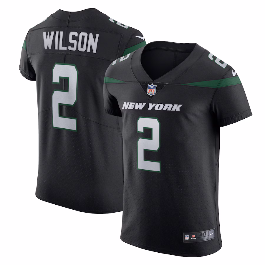 Men's New York Jets Zach Wilson Nike Stealth Black Vapor Elite Jersey - ujerseystore