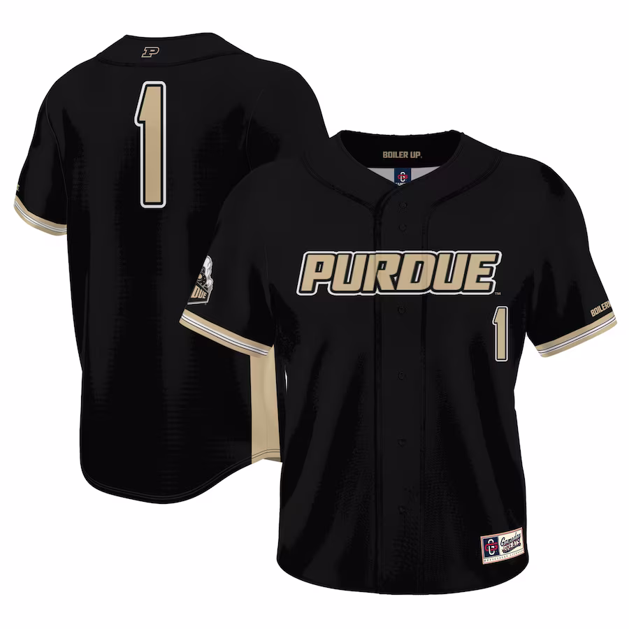 #1 Purdue Boilermakers GameDay Greats Youth Lightweight Baseball Jersey - Gold - ujerseystore