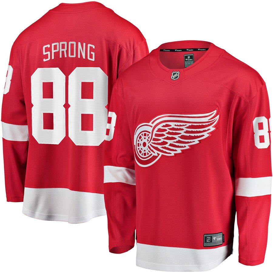 Men's Detroit Red Wings Daniel Sprong Fanatics Branded Red Home Breakaway Jersey - ujerseystore
