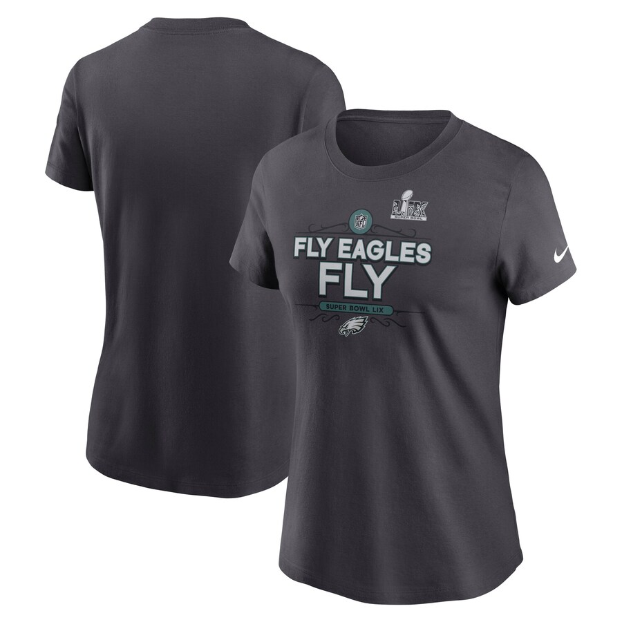Women's Philadelphia Eagles Nike Anthracite Super Bowl LIX Local T-Shirt - ujerseystore
