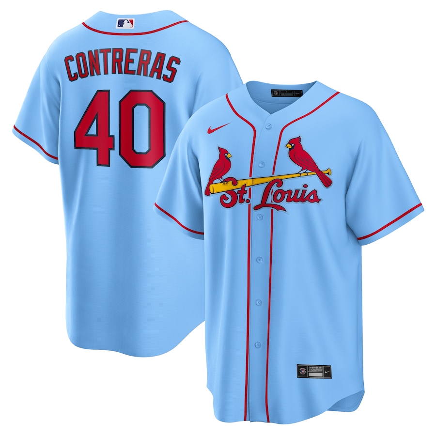 Men's St. Louis Cardinals Willson Contreras Nike Light Blue Alternate Replica Jersey - ujerseystore