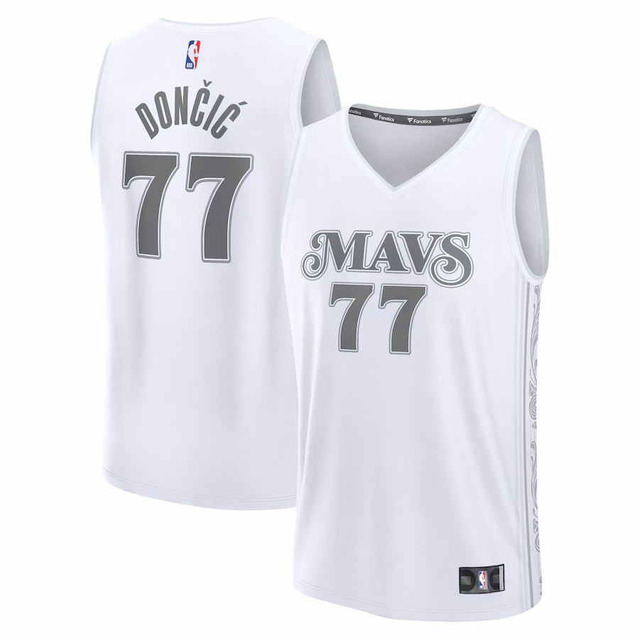 Youth Dallas Mavericks Luka Dončić Fanatics White 2024/25 Fast Break Player Jersey - City Edition - ujerseystore