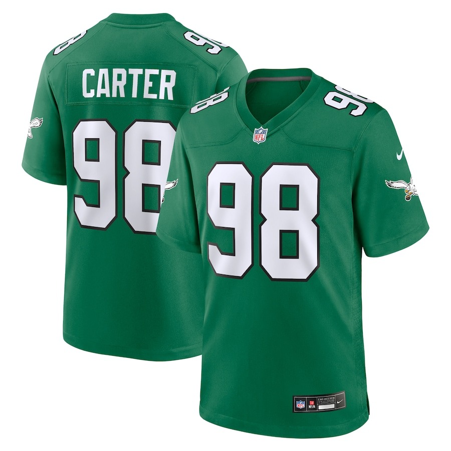 Men's Philadelphia Eagles Jalen Carter Nike Kelly Green Alternate Game Jersey - ujerseystore