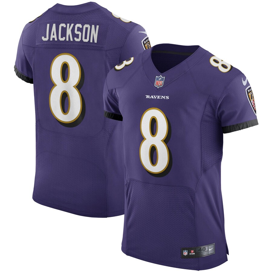 Men's Baltimore Ravens Lamar Jackson Nike Purple Vapor Elite Player Jersey - ujerseystore
