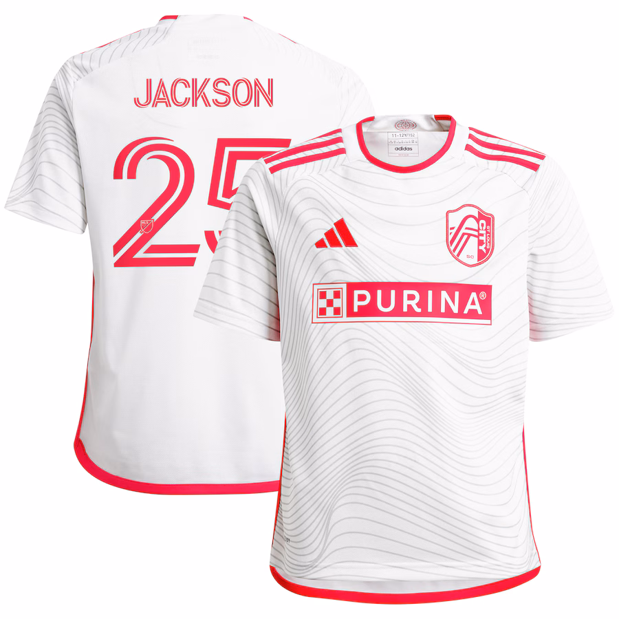 Youth St. Louis City SC Aziel Jackson adidas White 2024 The Confluence Kit Replica Player Jersey - ujerseystore