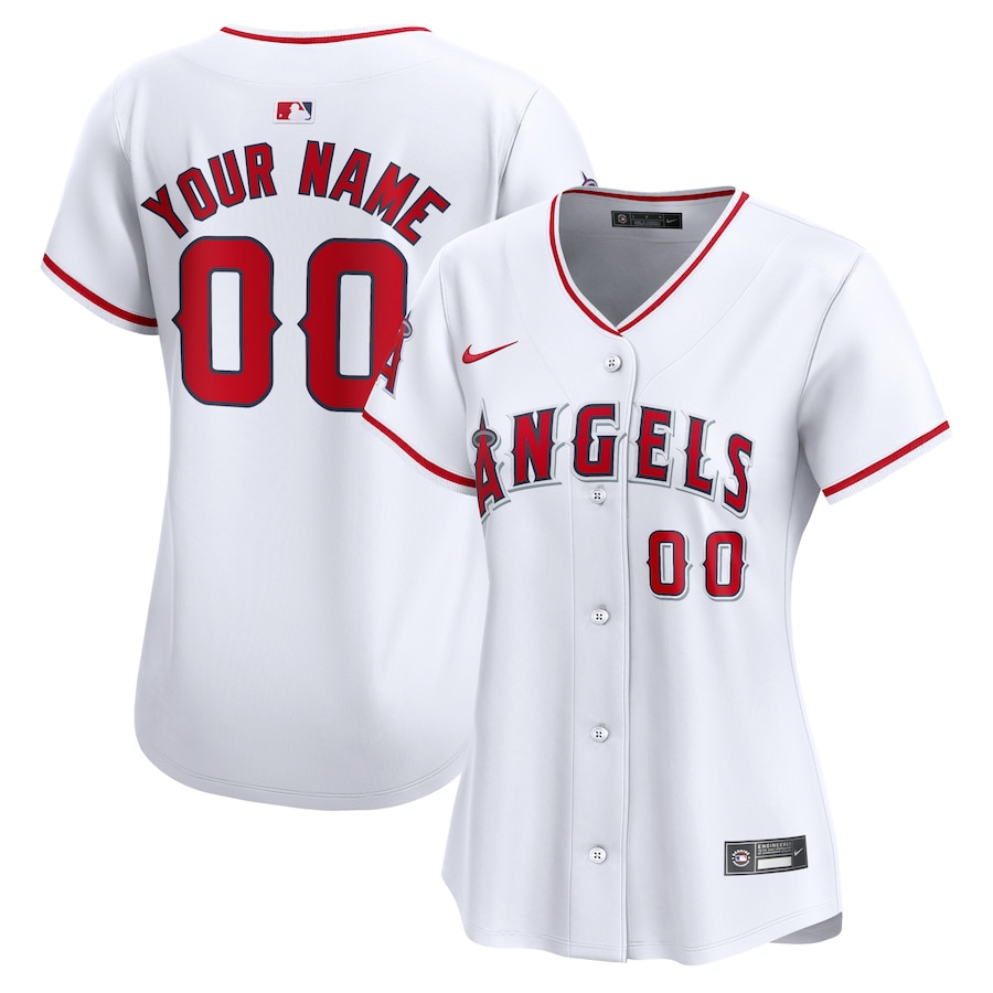Women's Los Angeles Angels Nike White Home Limited Custom Jersey - ujerseystore