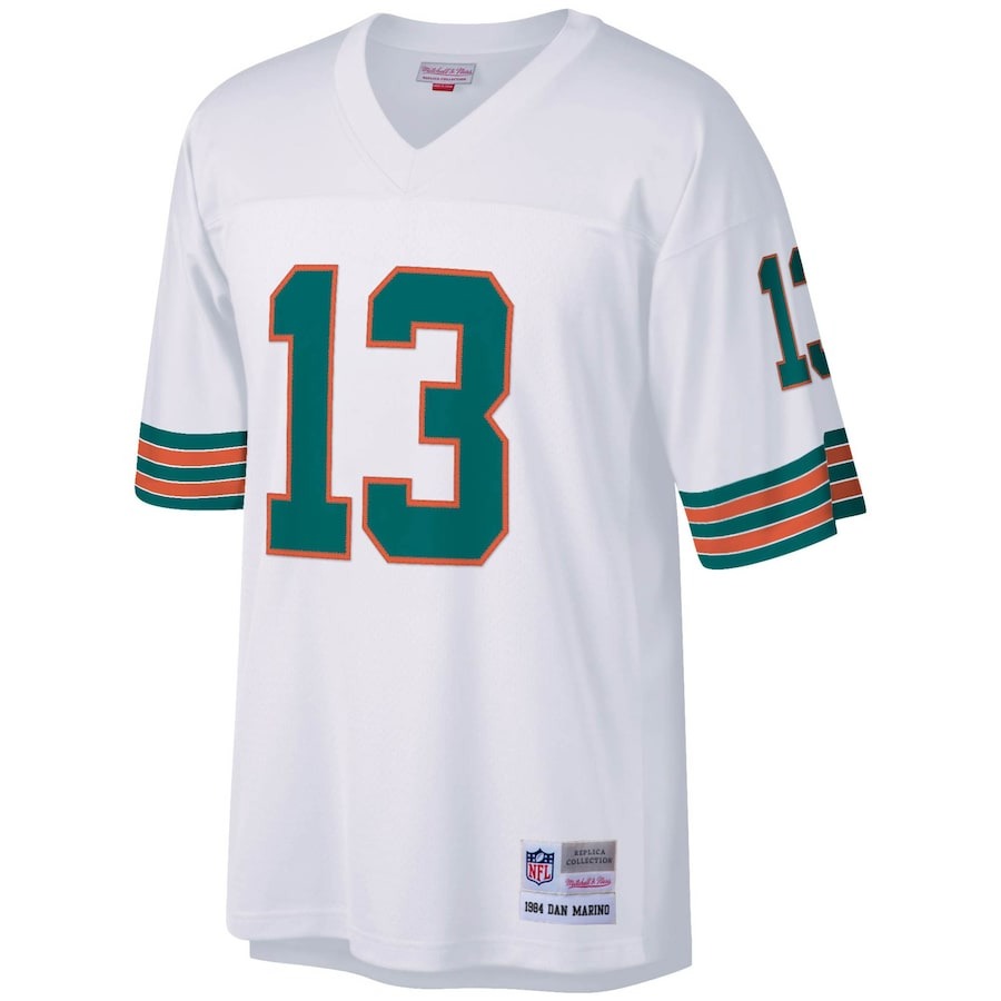 Men's Miami Dolphins Dan Marino Mitchell & Ness White Big & Tall 1984 Retired Player Replica Jersey - ujerseystore