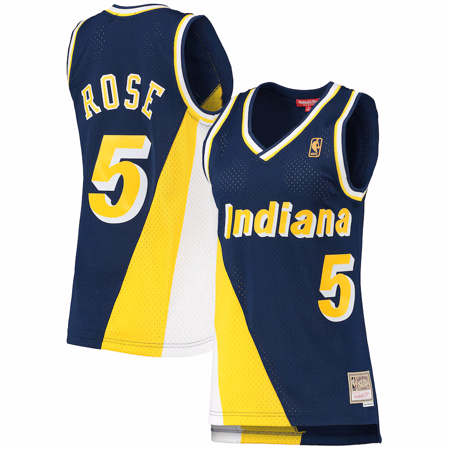 Women's Indiana Pacers Jalen Rose Mitchell & Ness Navy 1996/97 Hardwood Classics Swingman Jersey - ujerseystore