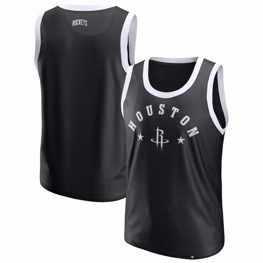 Men's Houston Rockets  Fanatics Black Mesh Tank Top - ujerseystore
