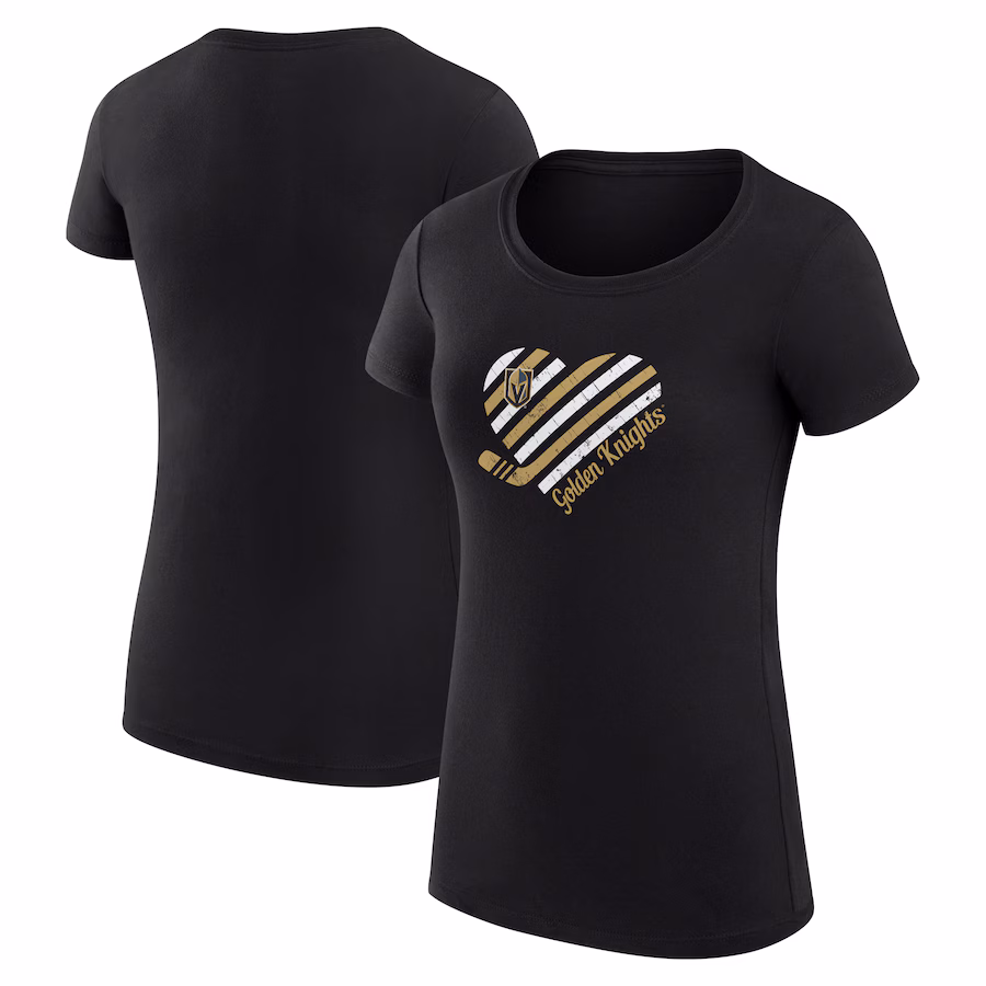 Women's Vegas Golden Knights G-III 4Her by Carl Banks Black Heart Fitted T-Shirt - ujerseystore