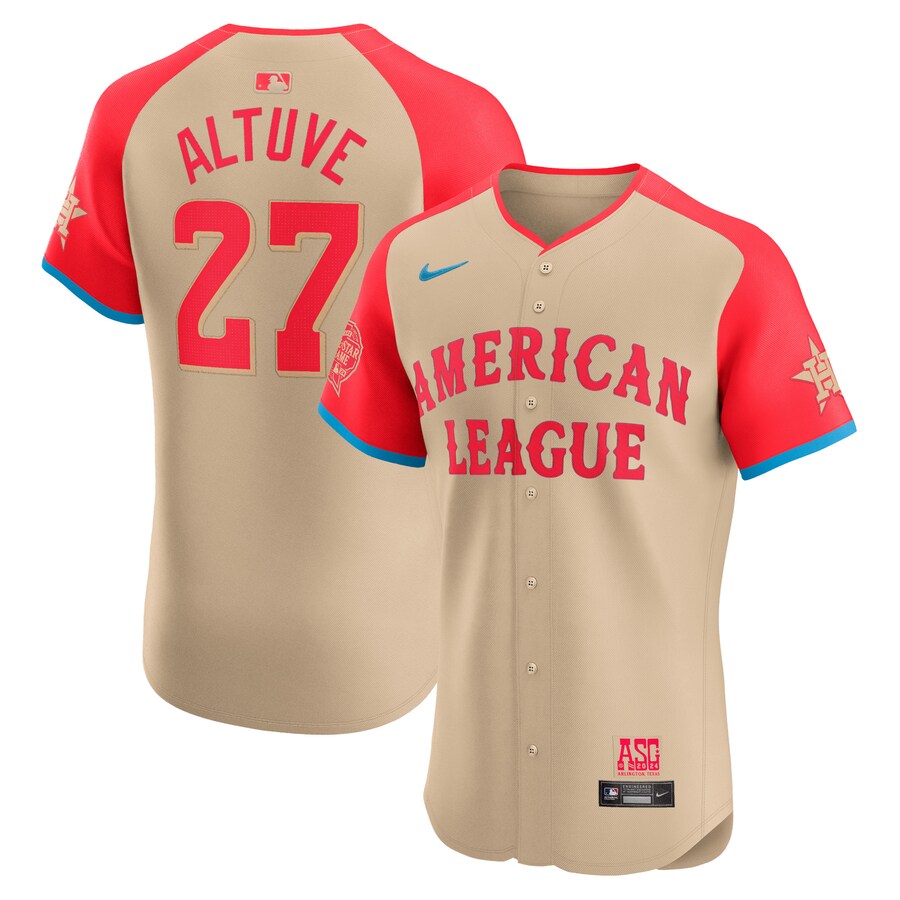Men's American League Jose Altuve Nike Cream 2024 MLB All-Star Game Elite Player Jersey - ujerseystore