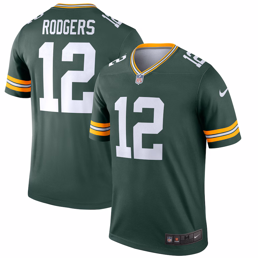 Men's Green Bay Packers Aaron Rodgers Nike Green Team Legend Player Performance Top - ujerseystore