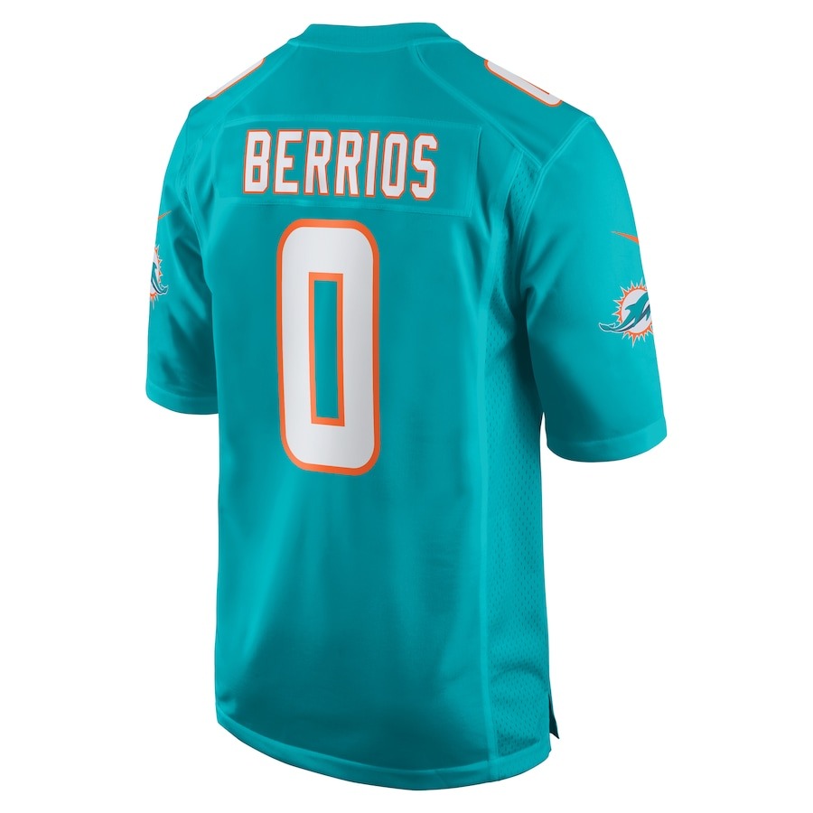 Men's Miami Dolphins Braxton Berrios Nike Aqua Game Jersey - ujerseystore