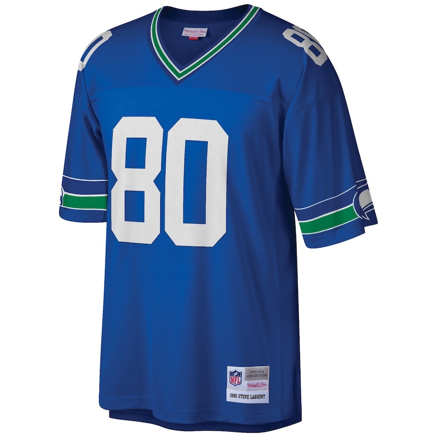 Men's Seattle Seahawks Steve Largent Mitchell & Ness Royal Legacy Replica Jersey - ujerseystore