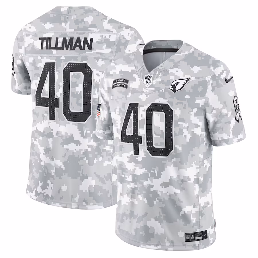 Men's Arizona Cardinals Pat Tillman Nike Arctic Camo 2024 Salute to Service Retired Player Limited Jersey - ujerseystore