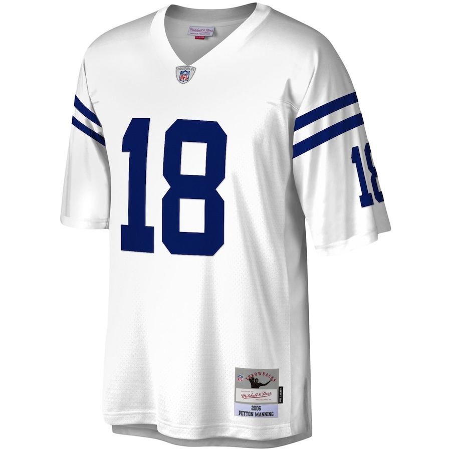 Men's Indianapolis Colts Peyton Manning Mitchell & Ness White Legacy Replica Jersey - ujerseystore