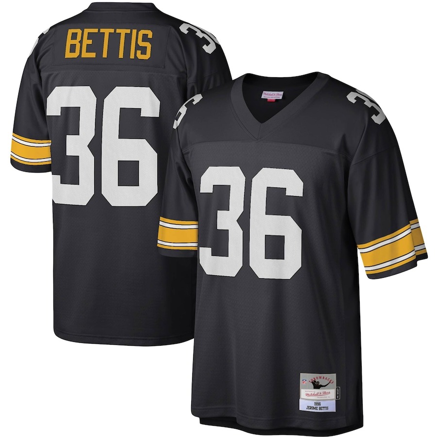 Men's Pittsburgh Steelers Jerome Bettis Mitchell & Ness Black Legacy Replica Jersey - ujerseystore