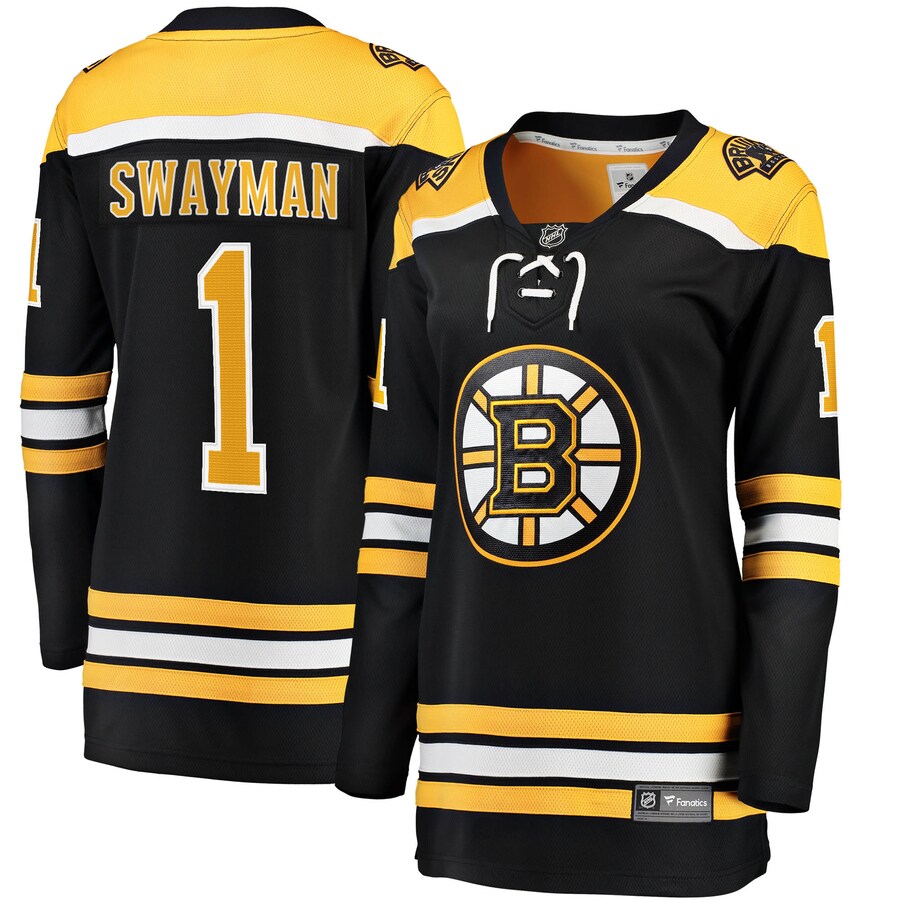 Women's Boston Bruins Jeremy Swayman Fanatics Branded Black 2017/18 Home Breakaway Jersey - ujerseystore
