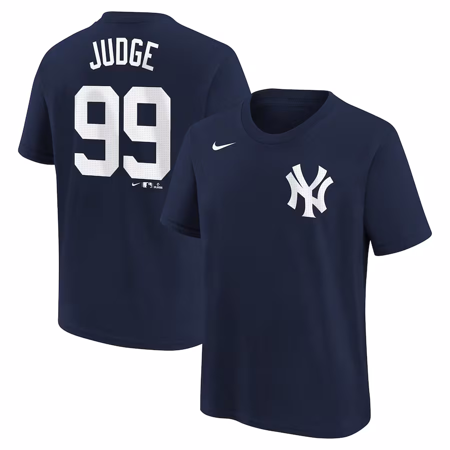 Youth New York Yankees Aaron Judge Nike Navy Home Player Name & Number T-Shirt - ujerseystore