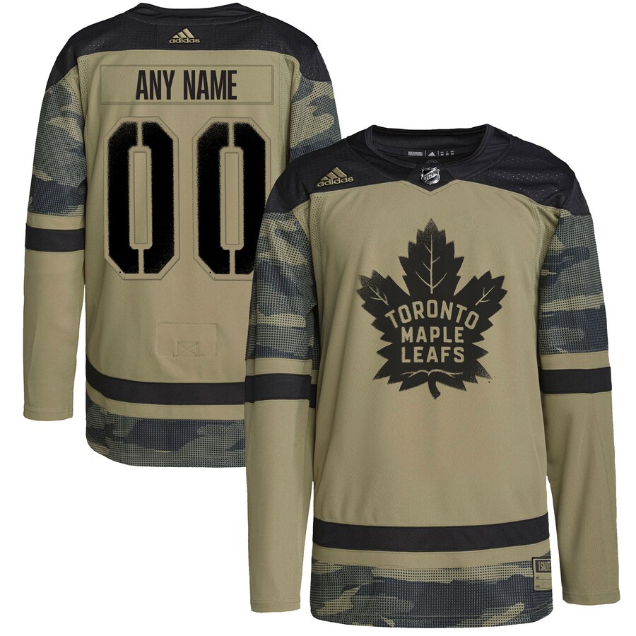 Toronto Maple Leafs adidas Camo Logo Military Appreciation Team Authentic Custom Practice Jersey - ujerseystore