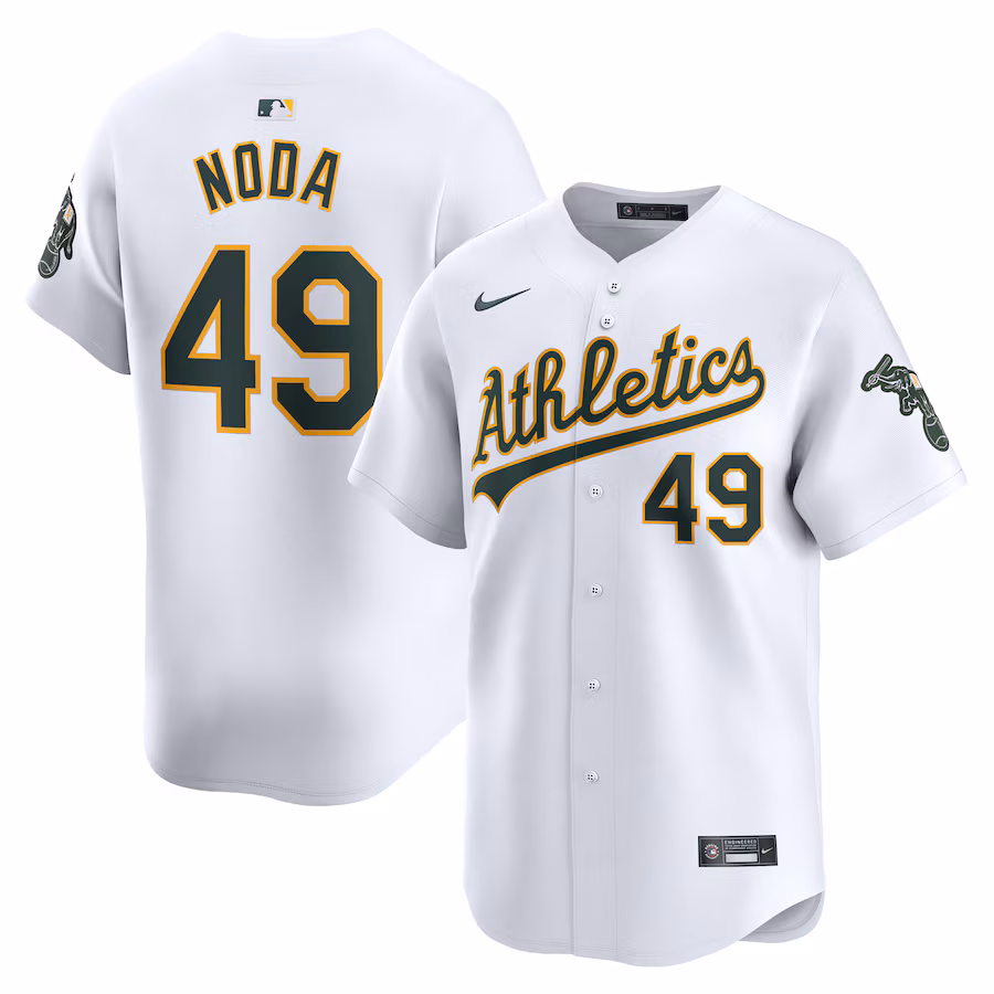Men's Oakland Athletics Ryan Noda Nike White Home Limited Player Jersey - ujerseystore