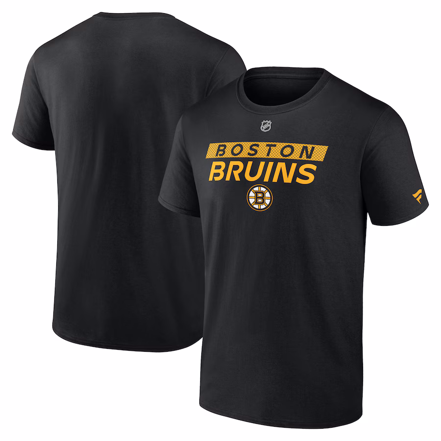 Men's Boston Bruins Fanatics Black Authentic Pro Core Primary T-Shirt - ujerseystore
