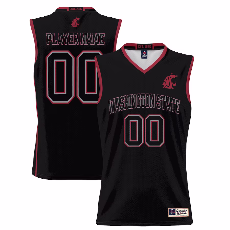 Washington State Cougars GameDay Greats Youth NIL Pick-A-Player Lightweight Basketball Jersey - Black - ujerseystore