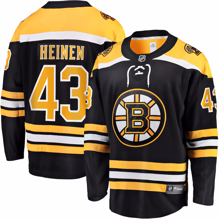 Men's Boston Bruins Danton Heinen Fanatics Black Home Premier Breakaway Player Jersey - ujerseystore