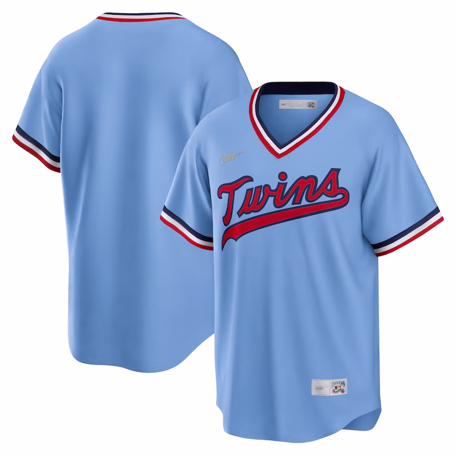 Men's Minnesota Twins Nike Light Blue Road Cooperstown Collection Team Jersey - ujerseystore