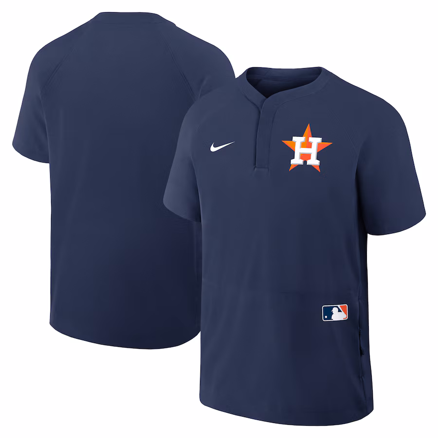 Men's Houston Astros Nike Navy Authentic Collection Raglan Short Sleeve Windshirt - ujerseystore