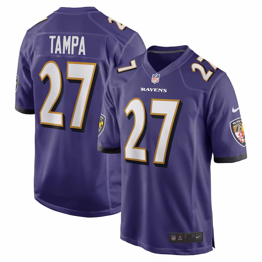 Men's Baltimore Ravens T.J. Tampa Nike Purple Team Game Jersey - ujerseystore