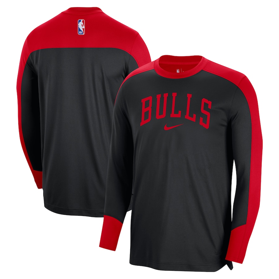 Men's Chicago Bulls Nike Black 2024/25 Authentic Pre-Game Legend Long Sleeve Shooting Shirt - ujerseystore
