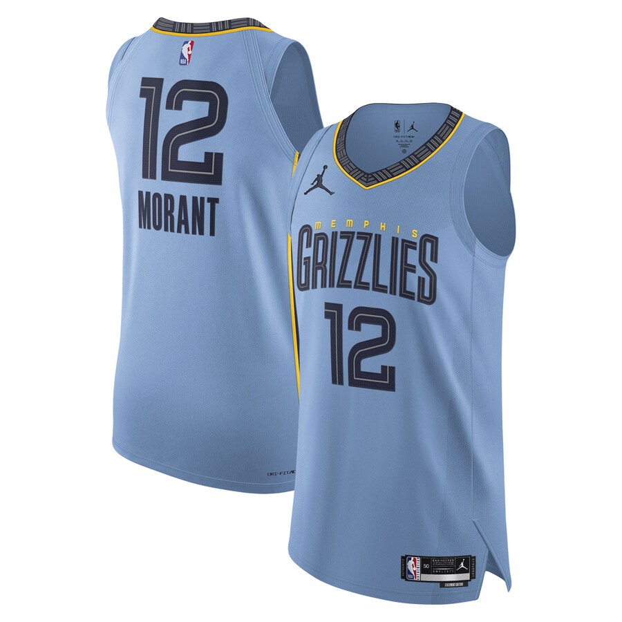 Men's Memphis Grizzlies Ja Morant Jordan Brand Light Blue Authentic Player Jersey - Statement Edition - ujerseystore
