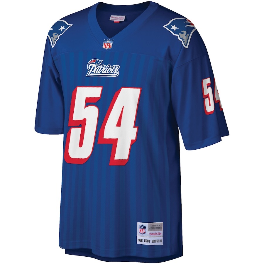 Men's New England Patriots Tedy Bruschi Mitchell & Ness Royal Legacy Replica Jersey - ujerseystore