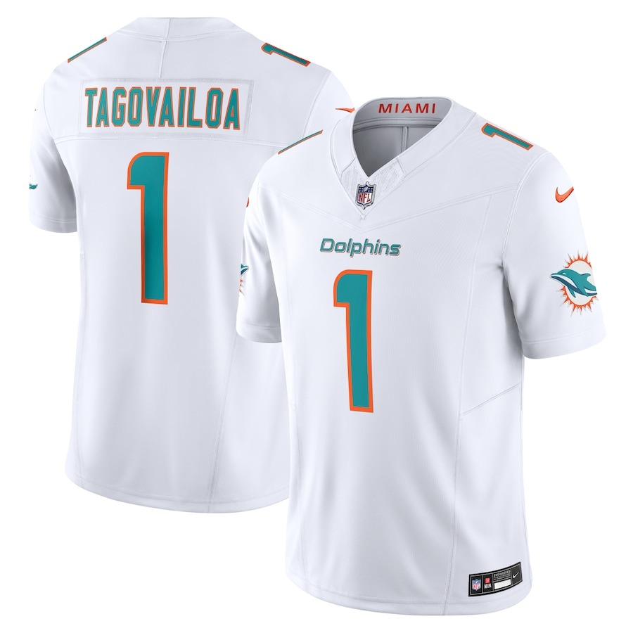 Men's Miami Dolphins Tua Tagovailoa Nike White Vapor F.U.S.E. Limited Jersey - ujerseystore