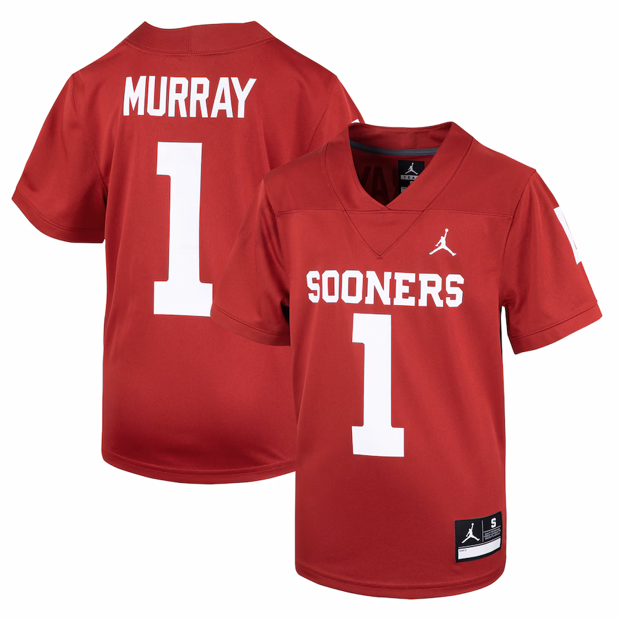 Youth Jordan Brand Kyler Murray Crimson Oklahoma Sooners Untouchable Replica Jersey - ujerseystore