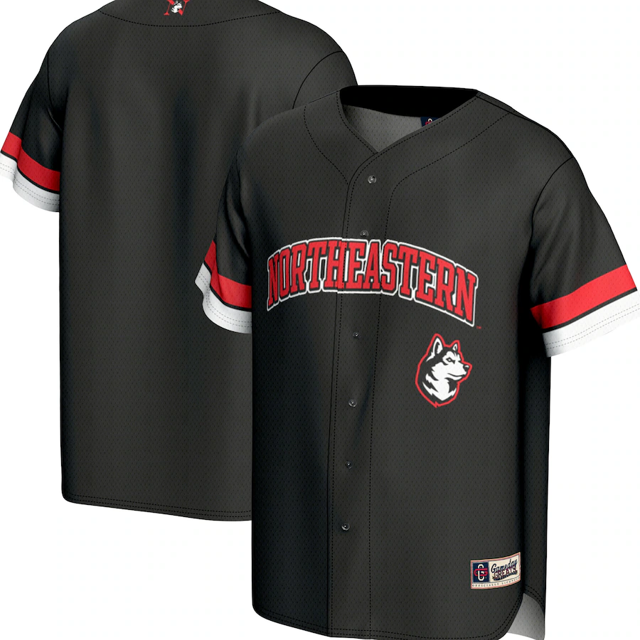 Youth  GameDay Greats Black Northeastern Huskies Spirit Baseball Jersey - ujerseystore