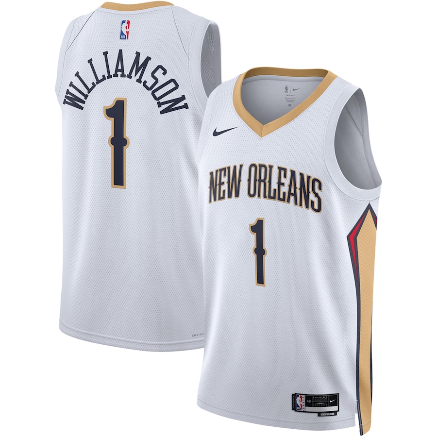 Unisex New Orleans Pelicans Zion Williamson Nike White Swingman Jersey - Association Edition - ujerseystore