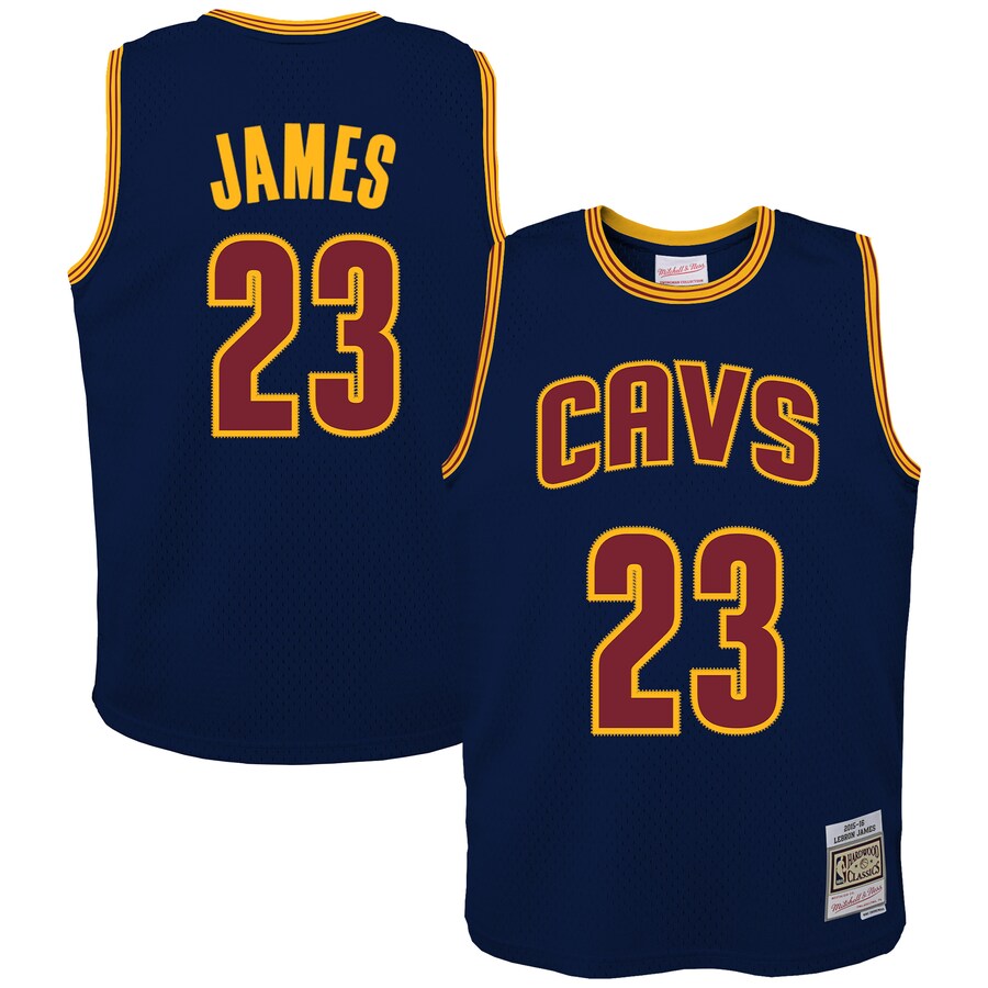 Youth Cleveland Cavaliers LeBron James Mitchell & Ness Navy 2008/09 Hardwood Classics Swingman Jersey - ujerseystore