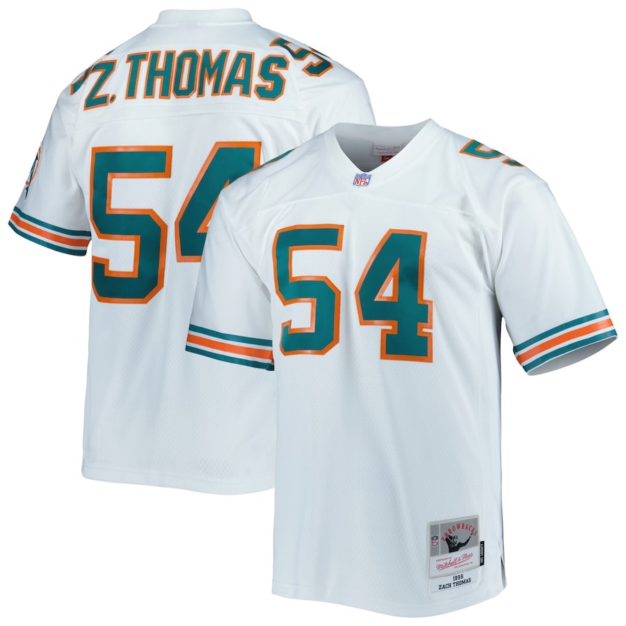 Men's Miami Dolphins Zach Thomas Mitchell & Ness White Legacy Replica Jersey - ujerseystore