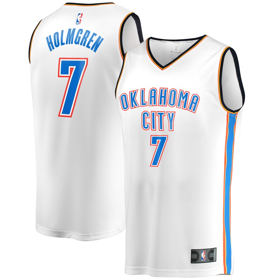 Men's Oklahoma City Thunder Chet Holmgren Fanatics White Fast Break Player Jersey - Association Edition - ujerseystore