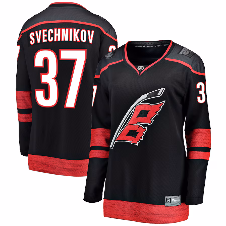 Women's Carolina Hurricanes Andrei Svechnikov Fanatics Black Home Breakaway Player Jersey - ujerseystore
