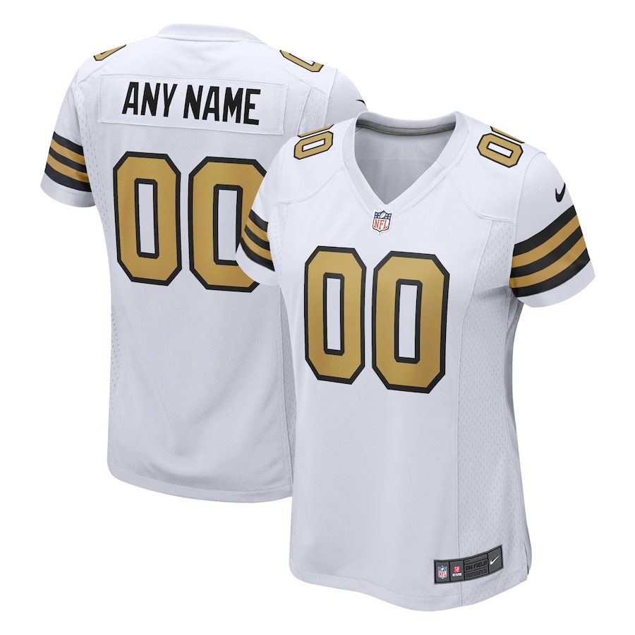 Women's New Orleans Saints  Nike White Alternate Custom Game Jersey - ujerseystore